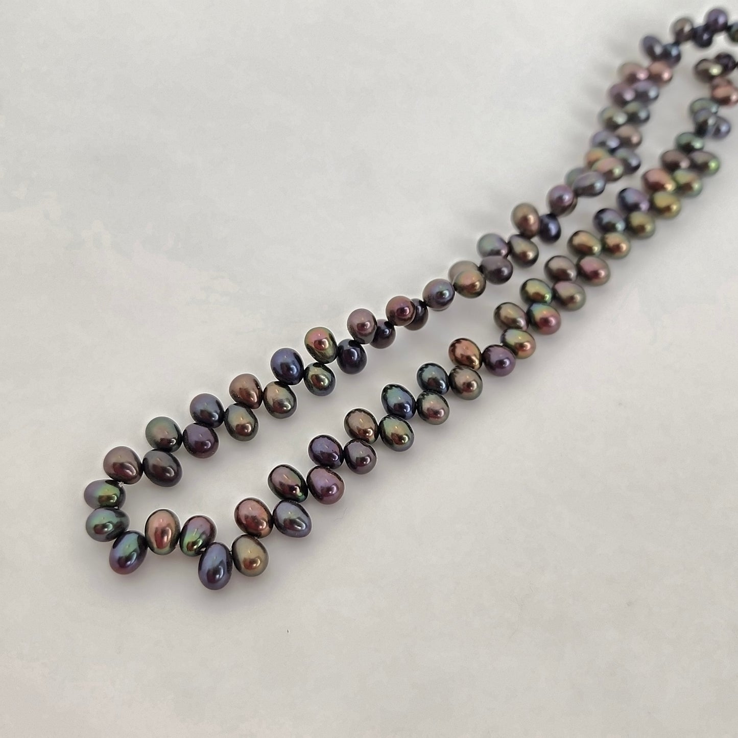 Peacock Side Drilled Potato Pearl 4-5mm