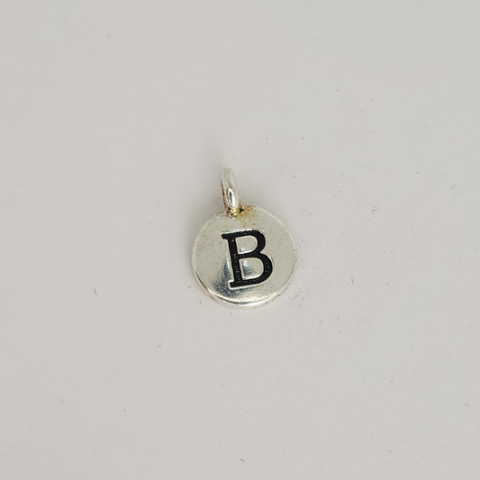 Antique Silver Letter Charm 11mm