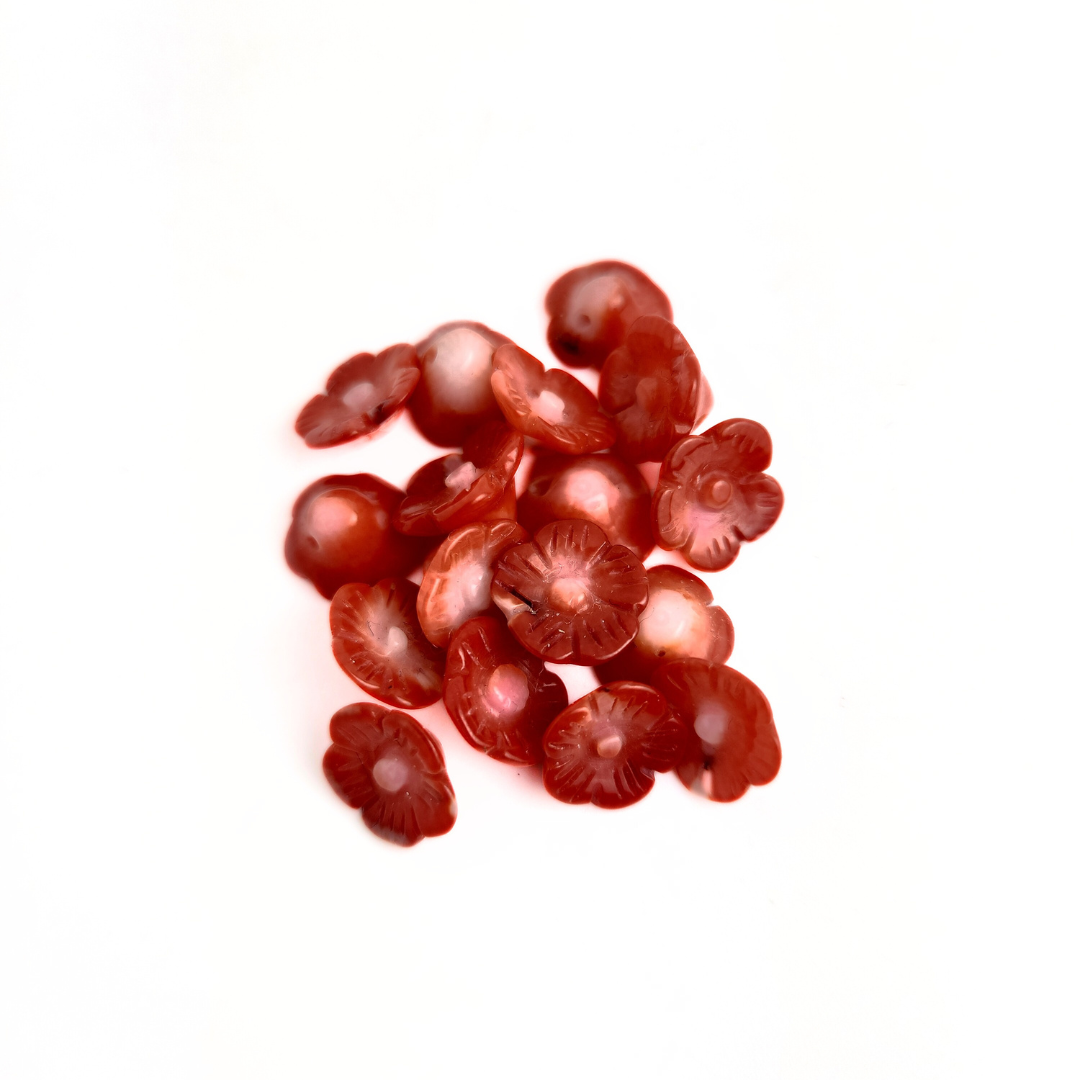 Red Coral Flower 9-11mm