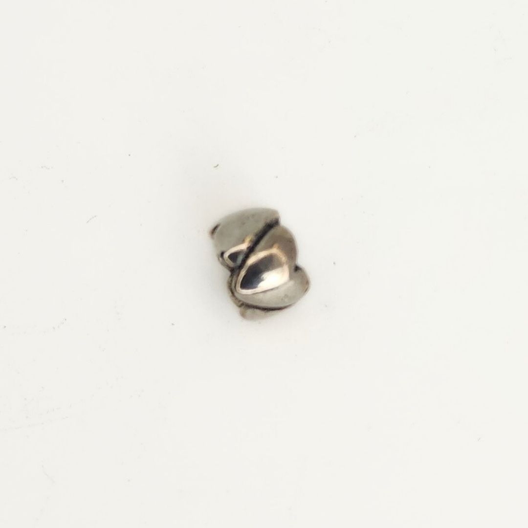 Large Hole Silver Nestled Hearts 5mm