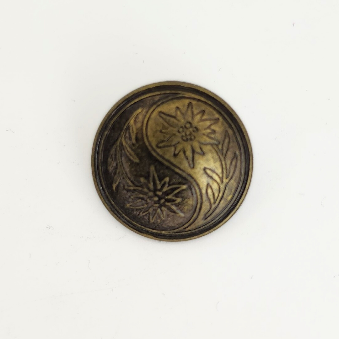 Antique Brass Alpine Blooms Button 7/8”