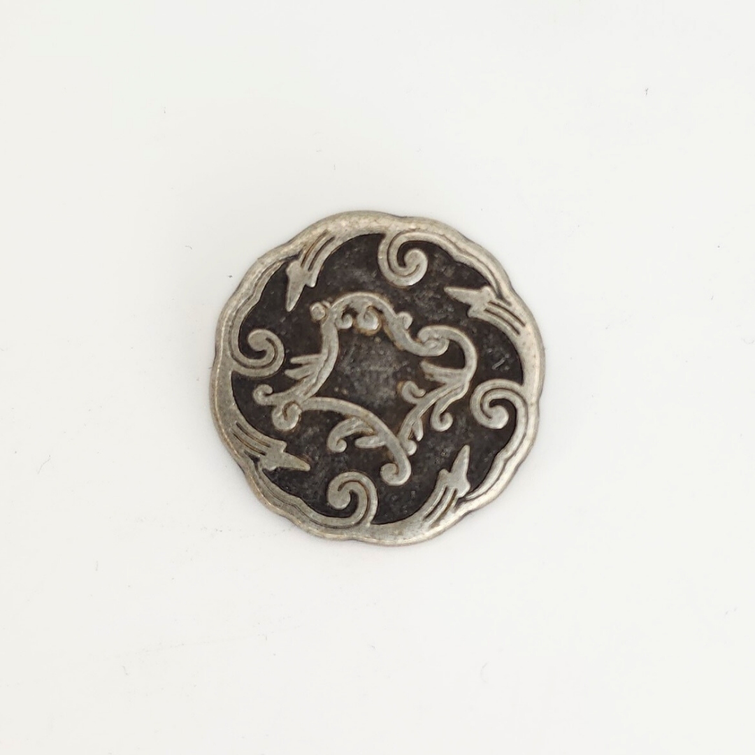 Antique Silver Viennese Button 7/8”