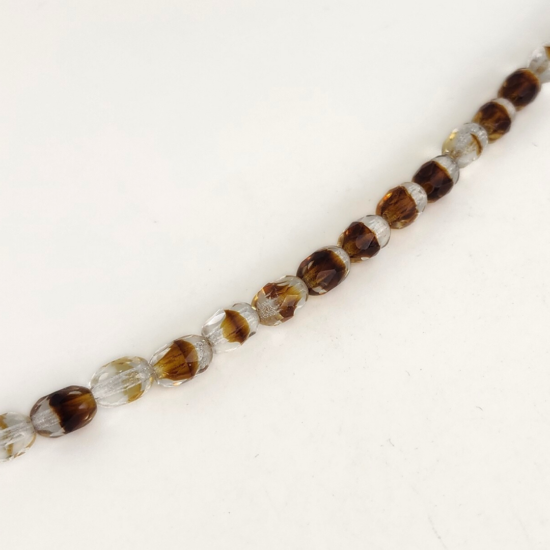 Crystal/Rootbeer Faceted Oval 6mm