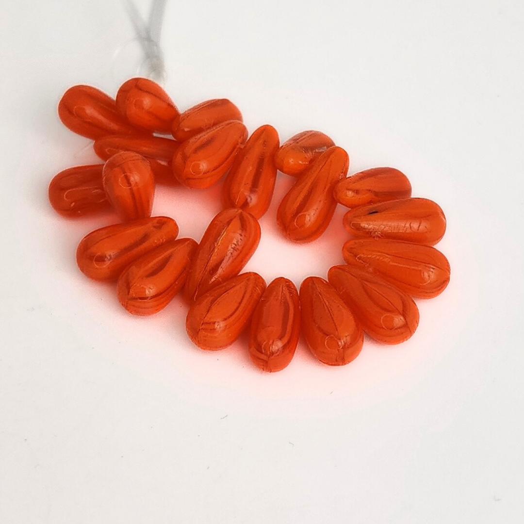 Orange/Crystal Drop 13mm
