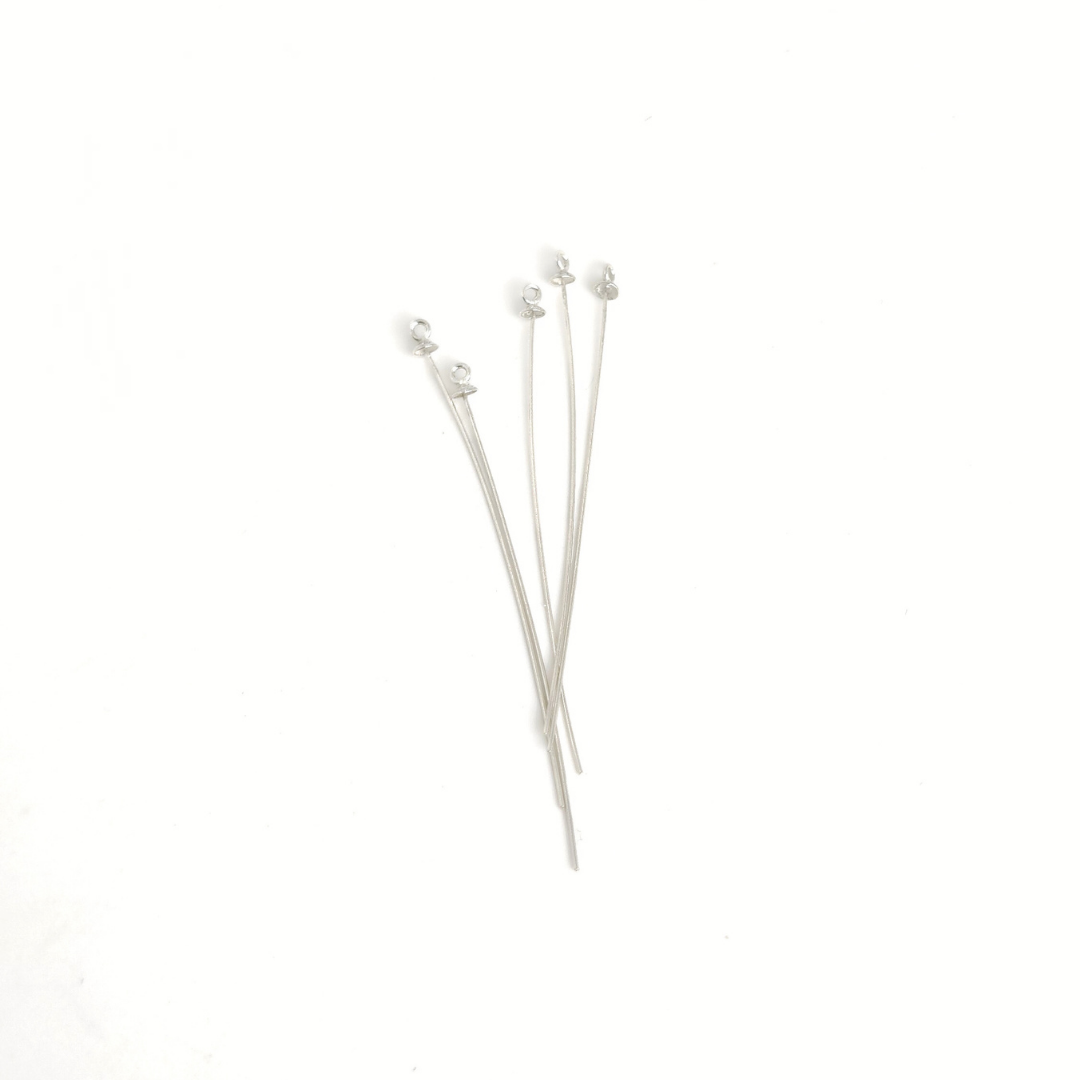 Sterling Silver Head Pin w/Closed Loop 2"
