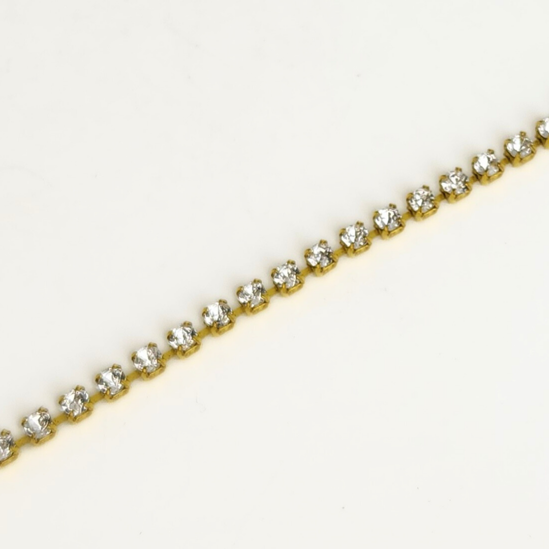Brilliant Crystal/Raw Cup Chain ss8 1.5mm