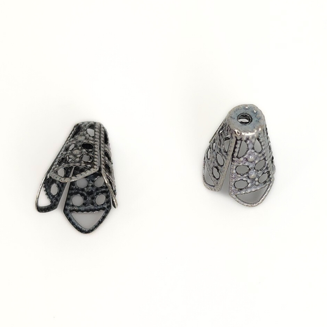 Antique Silver Filigree Cone 11mm