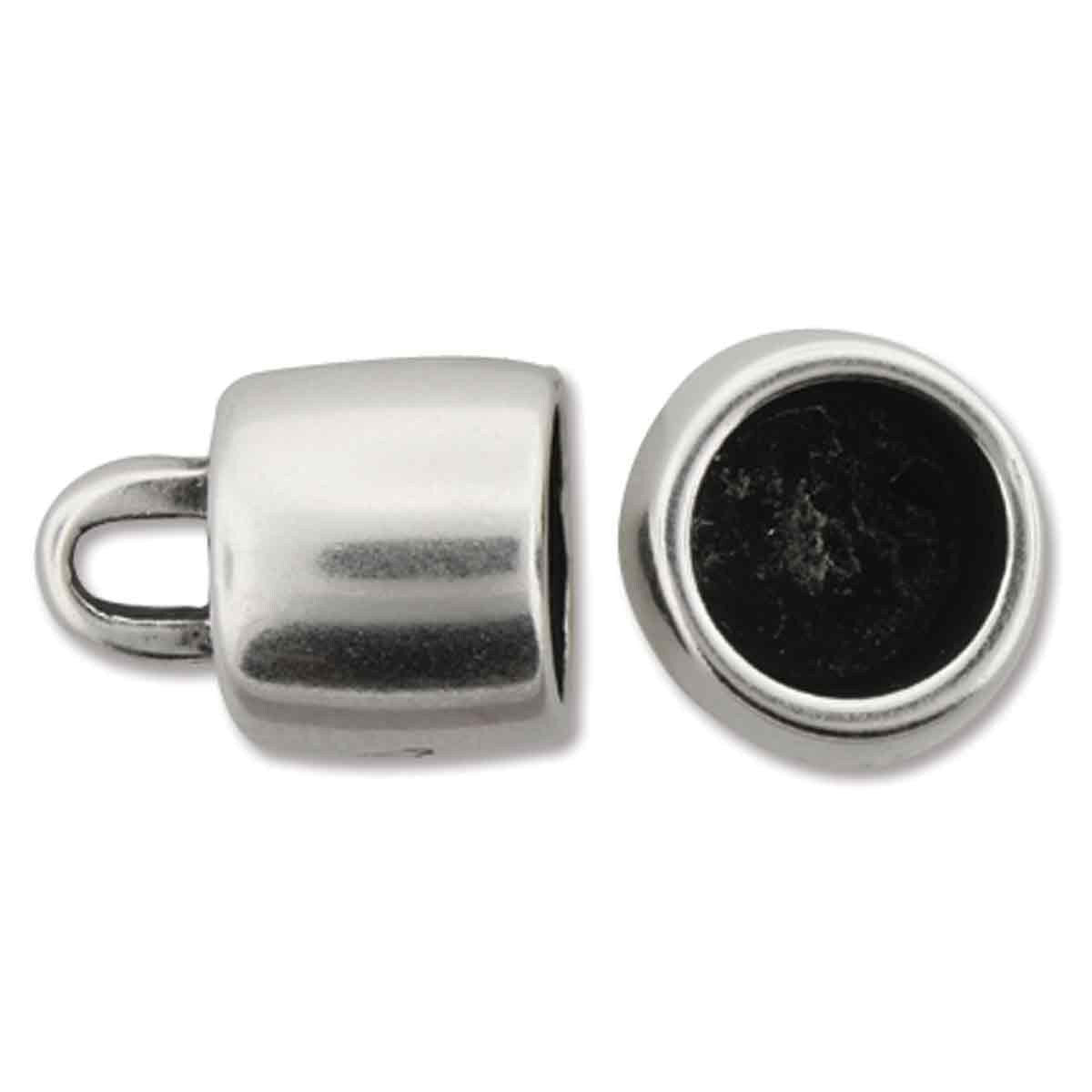 Antique Silver Loop End 9x13mm