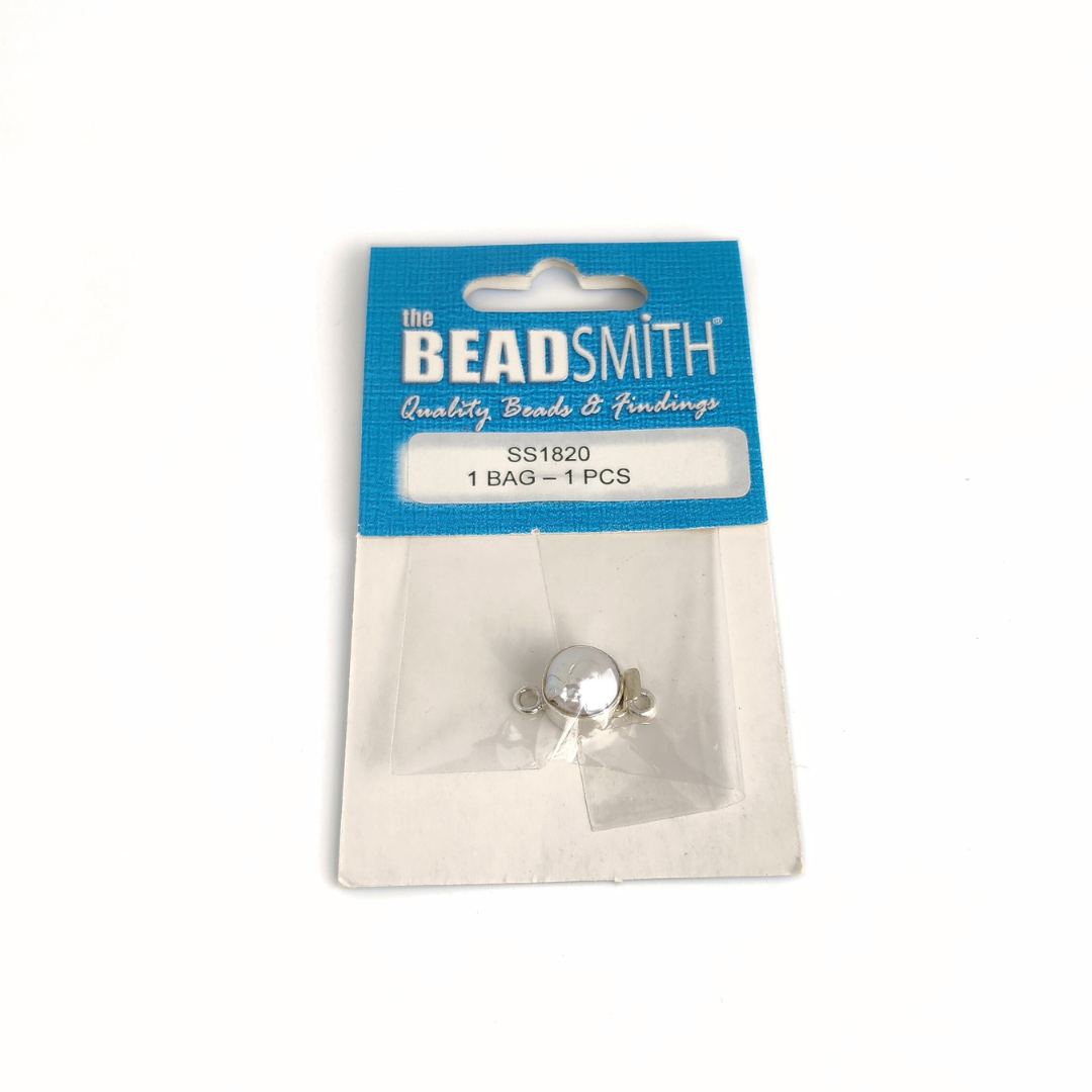 White Pearl Box Clasp 9-11mm