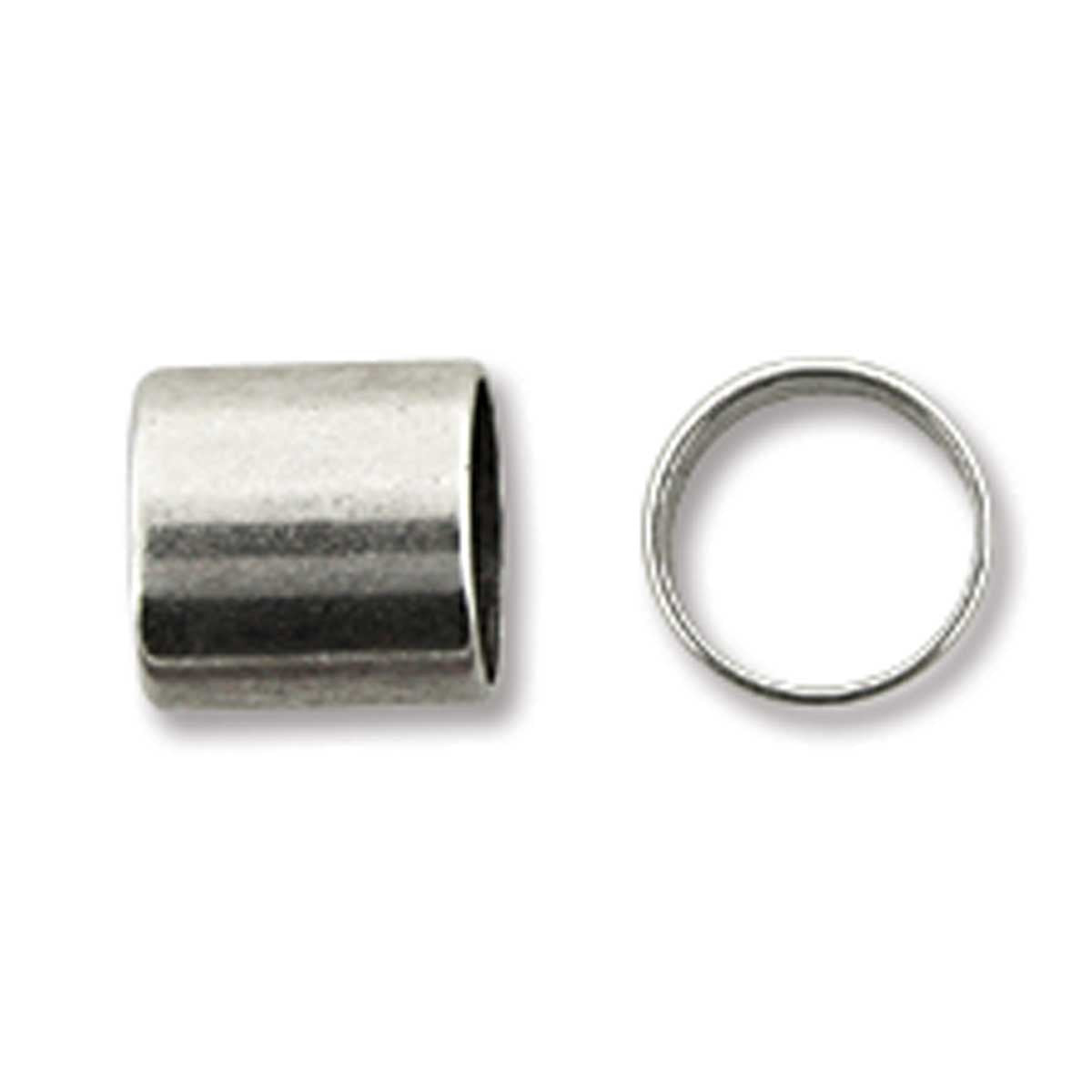 Antique Silver Tube Slider 6x6mm