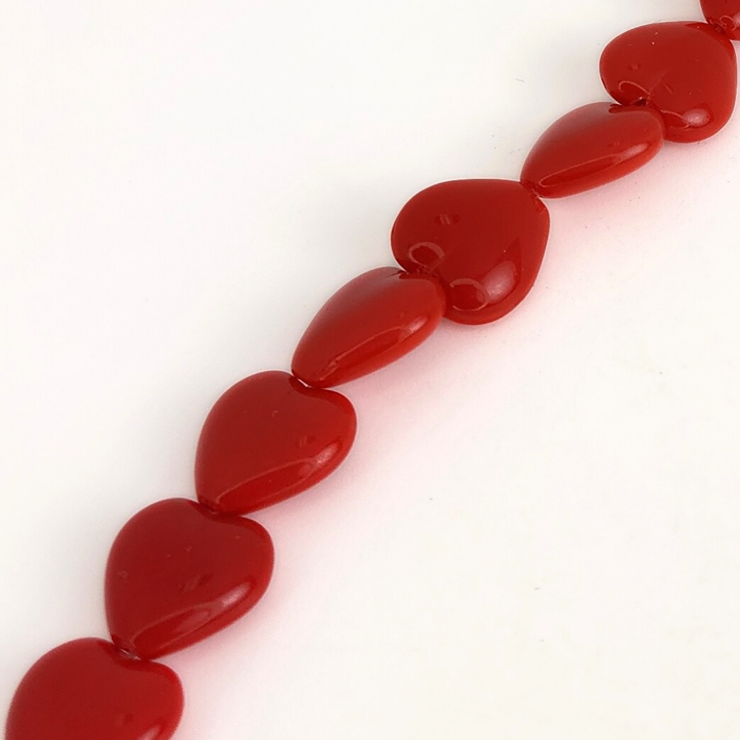 Opaque Sweet Red Hearts 11mm
