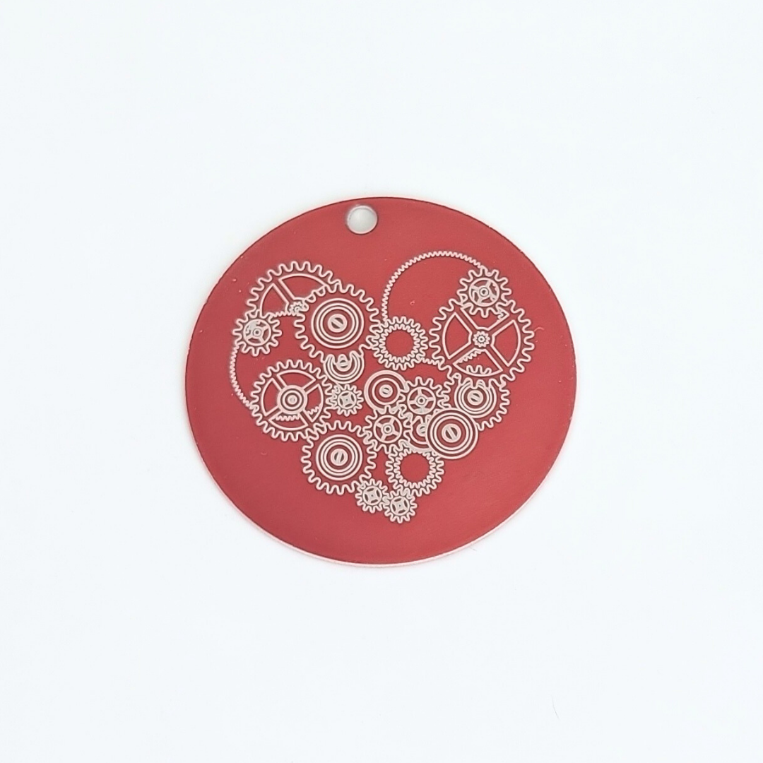 Gear Heart Lasered Tag 1.5”