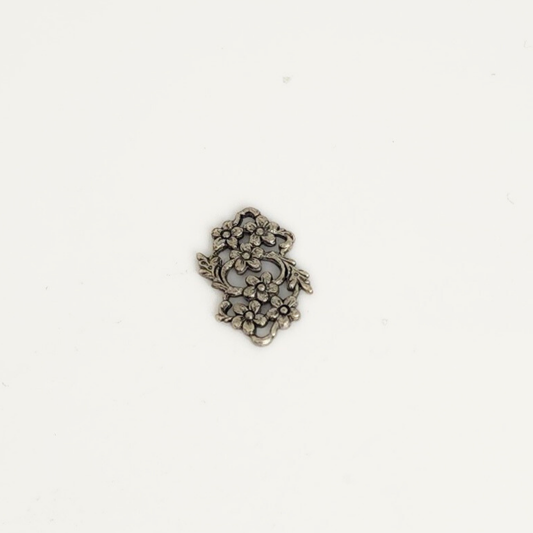 Antique Silver Flower Connector 19x13mm