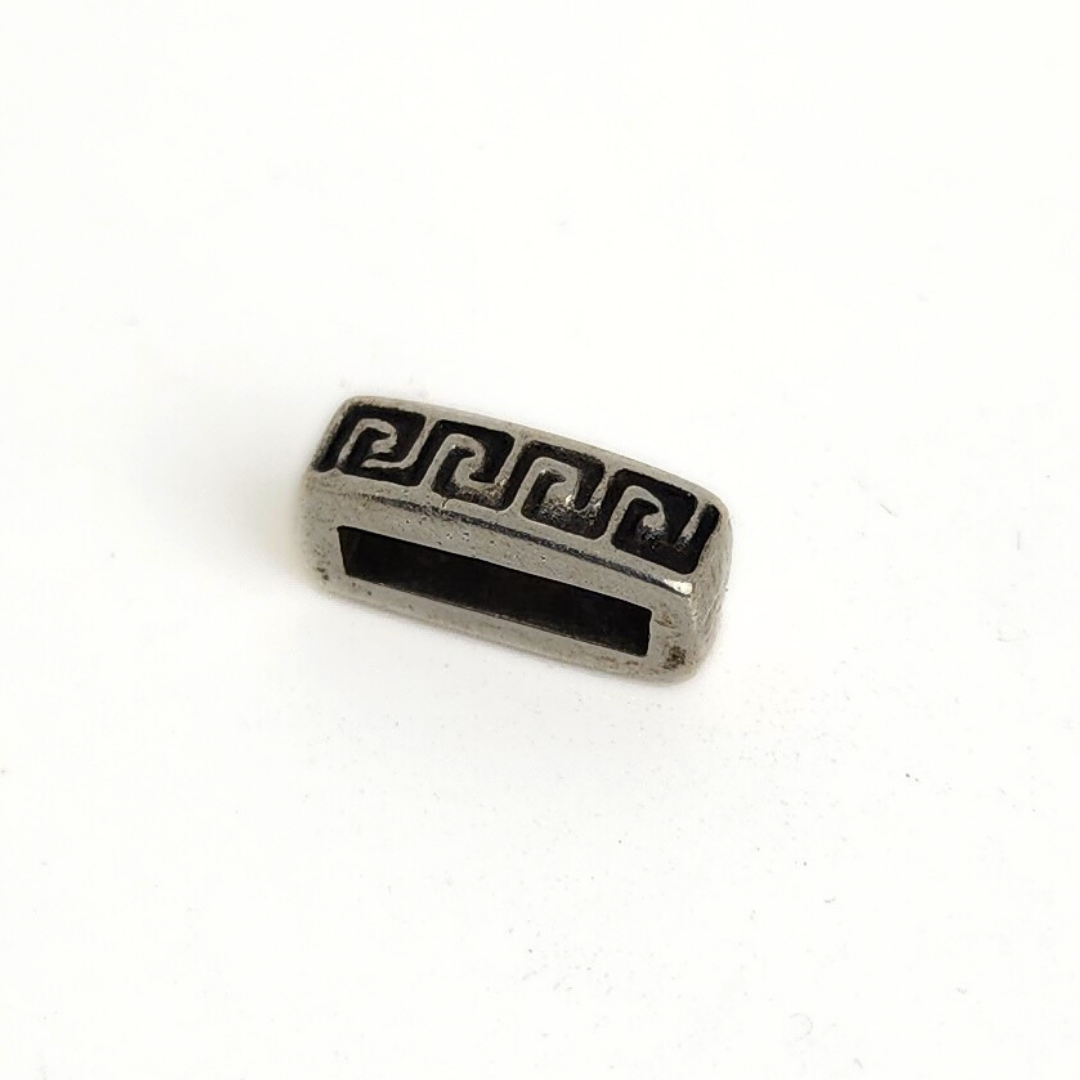 Antique Silver Meander Slider 10mm