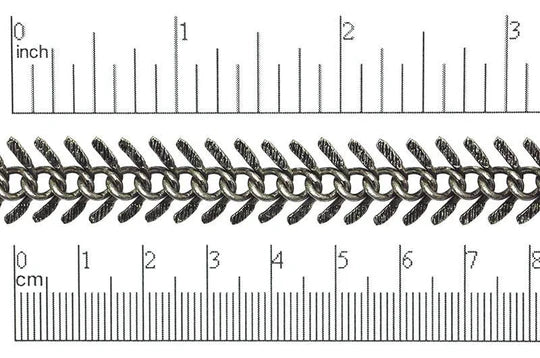 Antique Silver Textured Fishbone Chain 13mm
