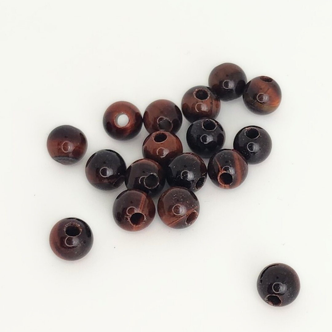 Red Tigereye Medium Large-Hole Round 8mm
