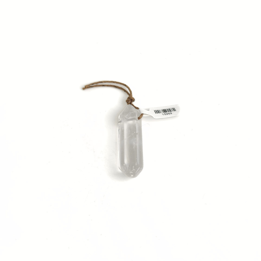 Clear Quartz Hex Point Pendant 15x42-46mm