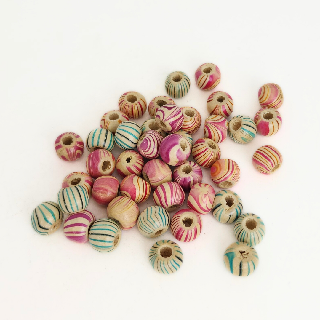 Swirled Round Assorted 8mm
