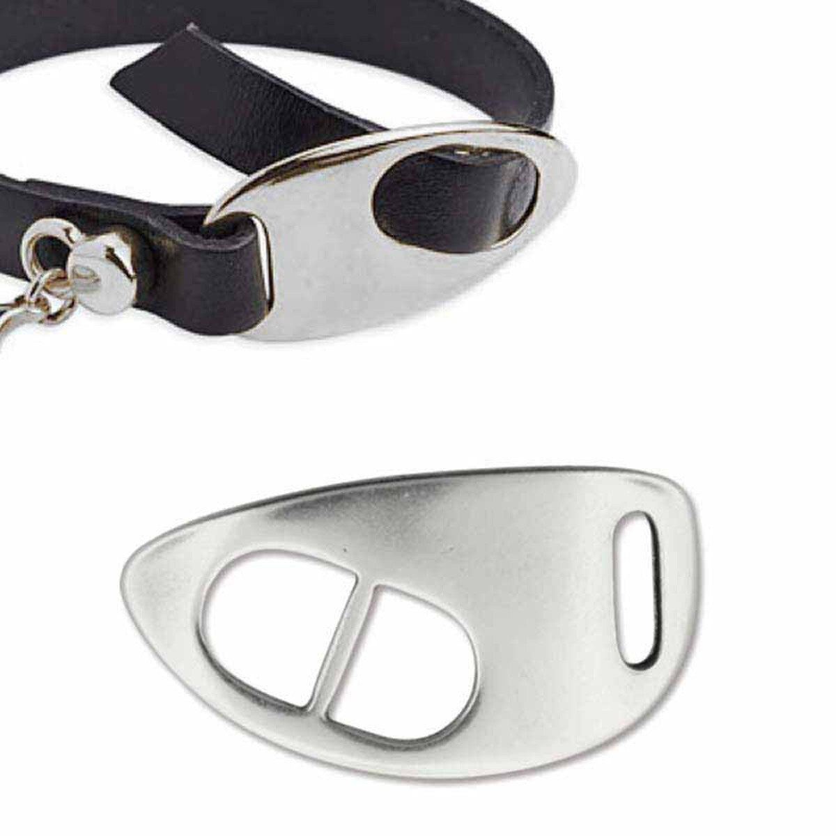 Antique Silver Buckle Clasp 21x40mm