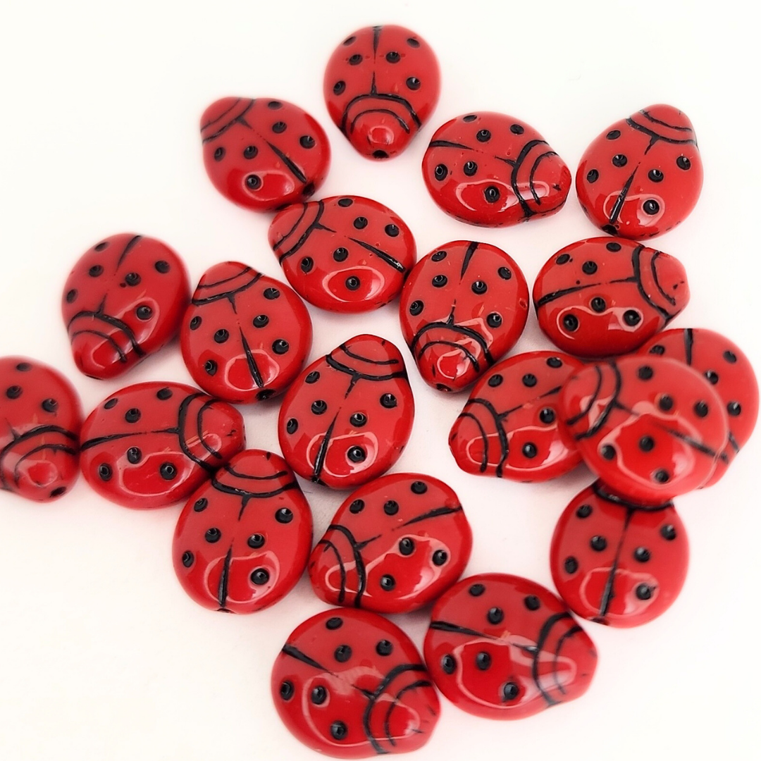 Red/Black Ladybug 14x10mm