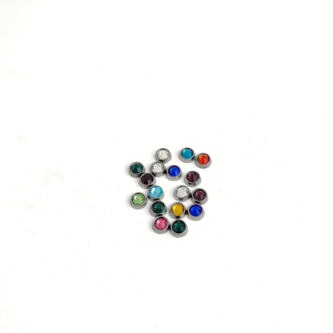 Jan-Dec Round Silver Floating Charm 8mm
