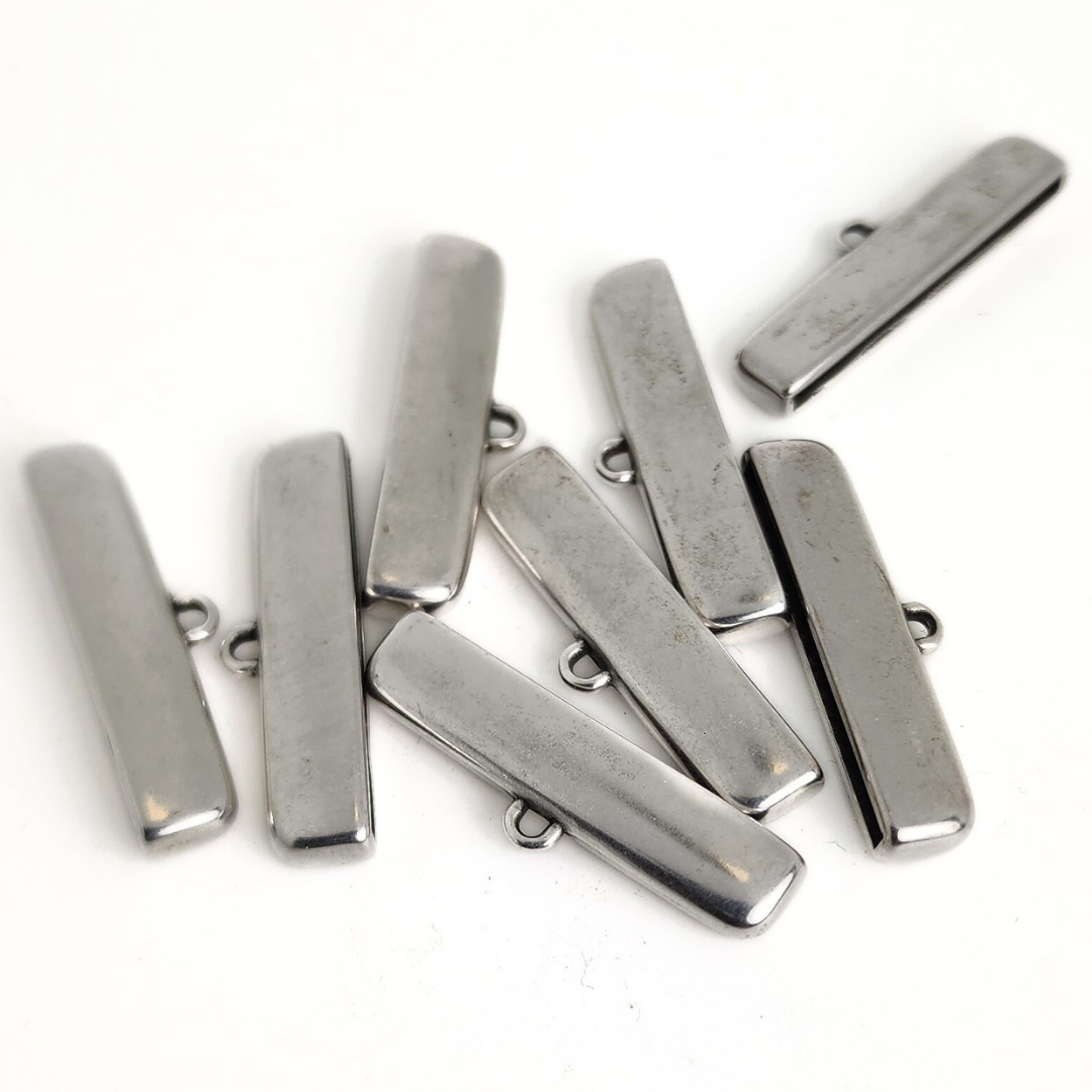 X Large Silver Flat Round Loop End