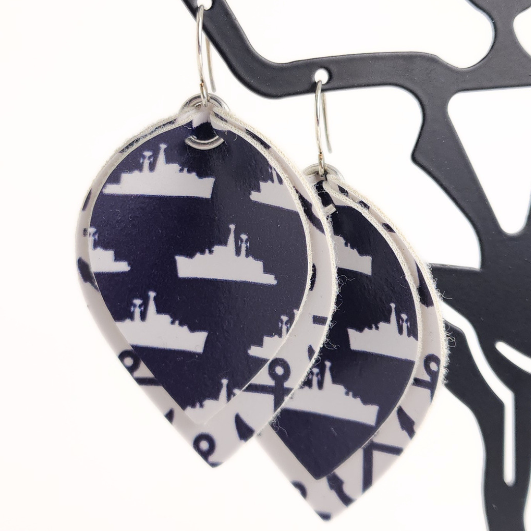 Midnight Voyage Leather Earrings