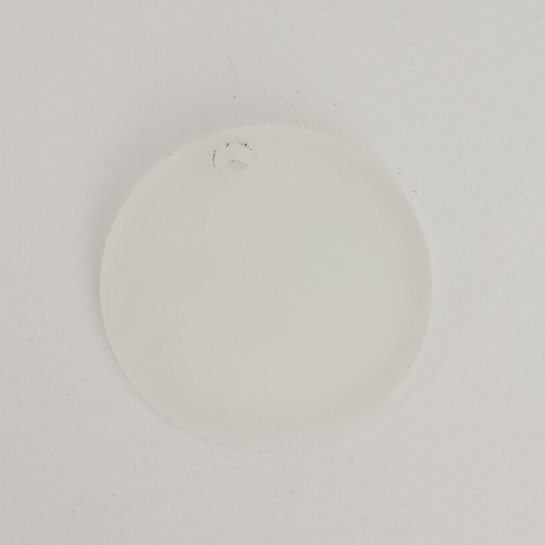 Matte Sea Glass Clear Concave Coin Pendant 25mm