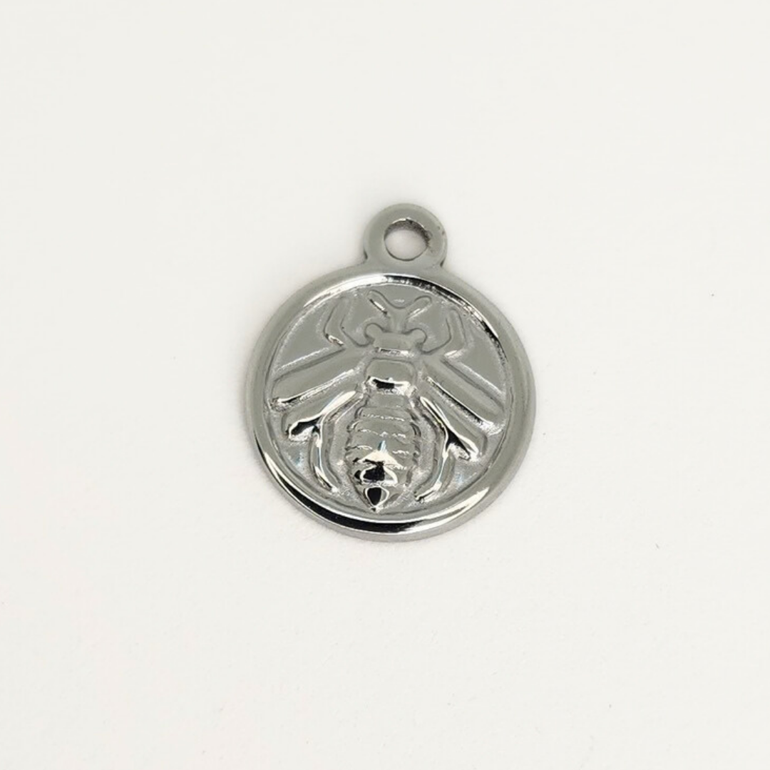 Bee Coin Charm 13.5mm
