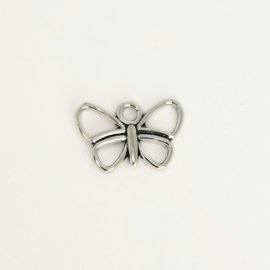 Silver "Pewter" Butterfly Charm 11x16mm