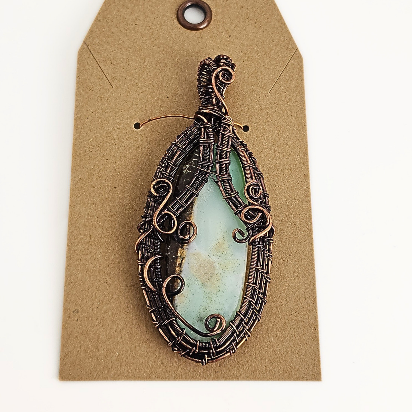 Lemon Chrysoprase/Copper Pendant