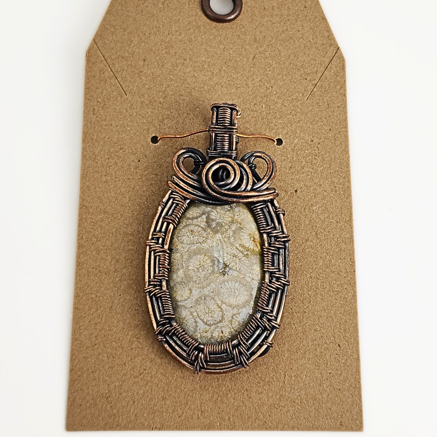 Fossil Coral/Copper Pendant