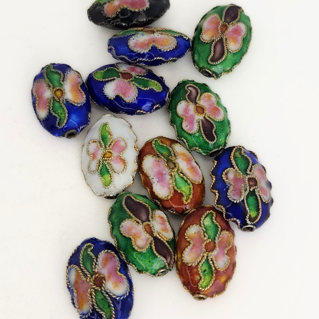 Flat Oval Cloisonne