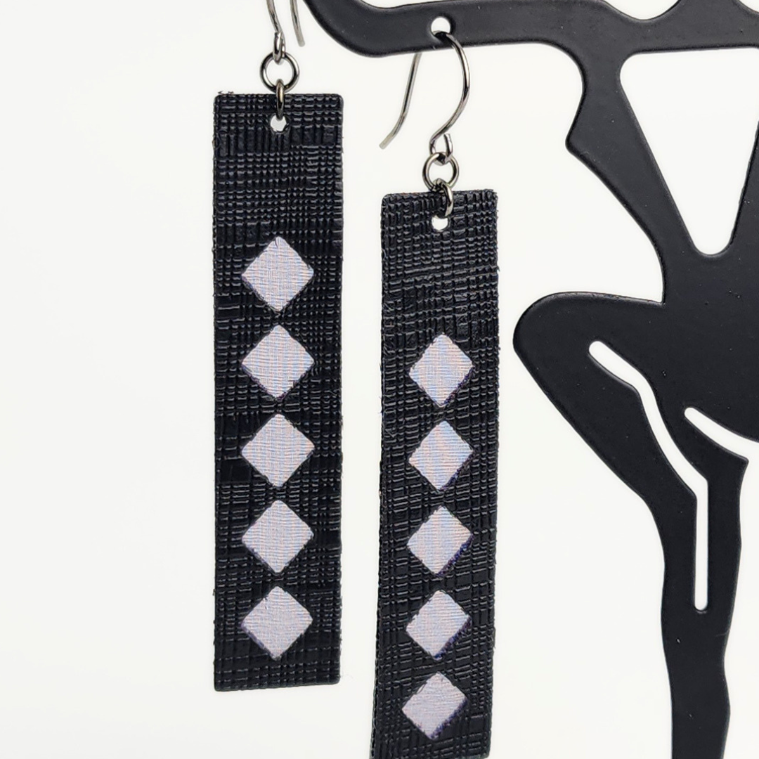 Graphite Glam Leather Earrings