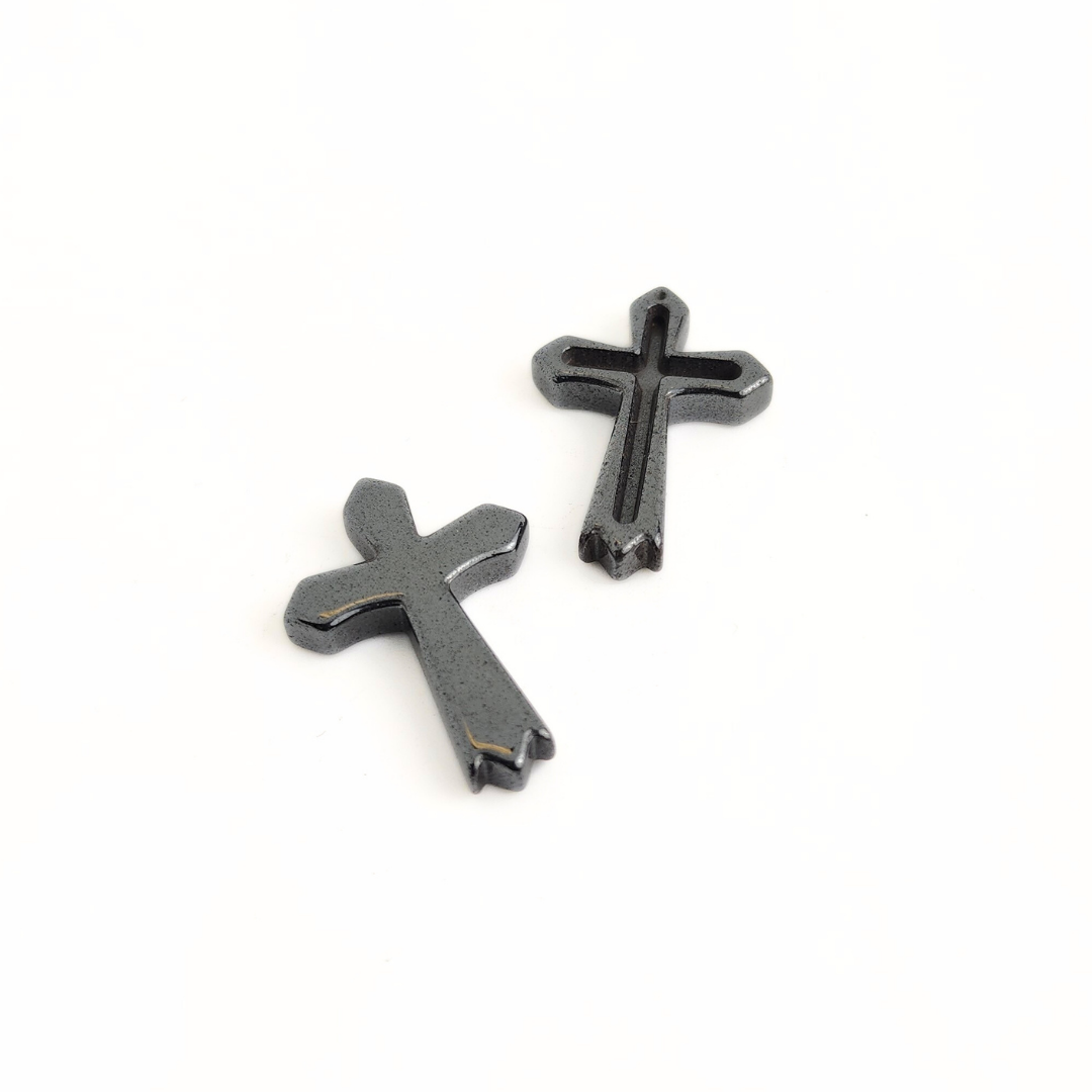 Hematite Cross 12x25mm