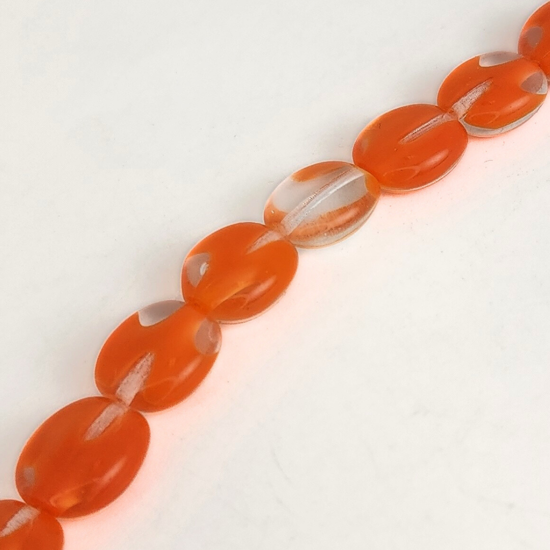 Orange/Crystal Oval 13x11mm