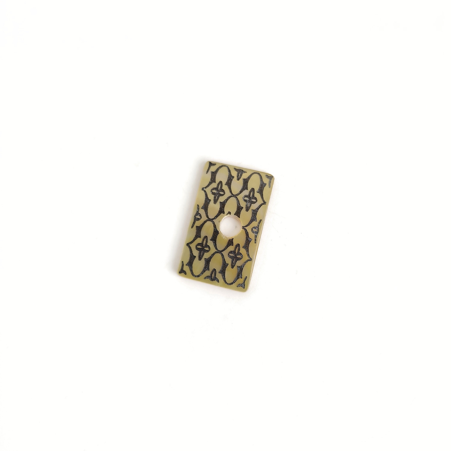 Mother of Pearl Rectangle w/Black Crosses
