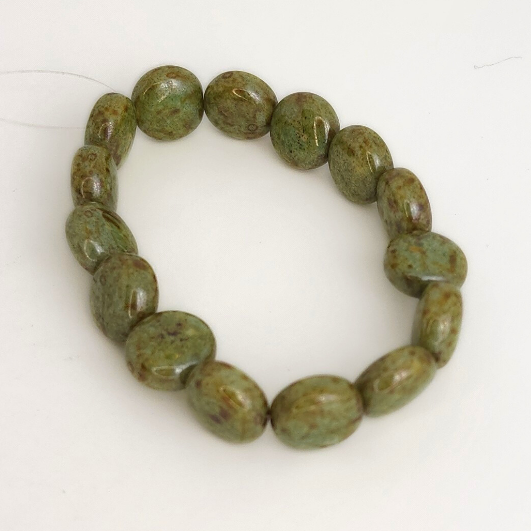 Luster Opaque Green Stone Lentil 10mm