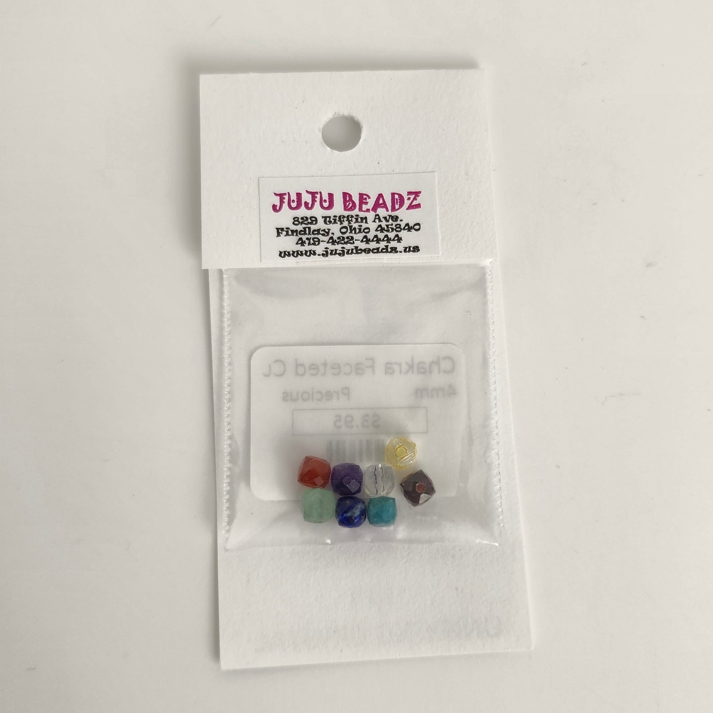 Chakra Faceted Cube Set 4mm