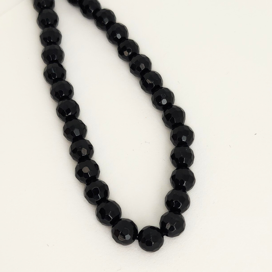 Black Agate Faceted Round 6mm