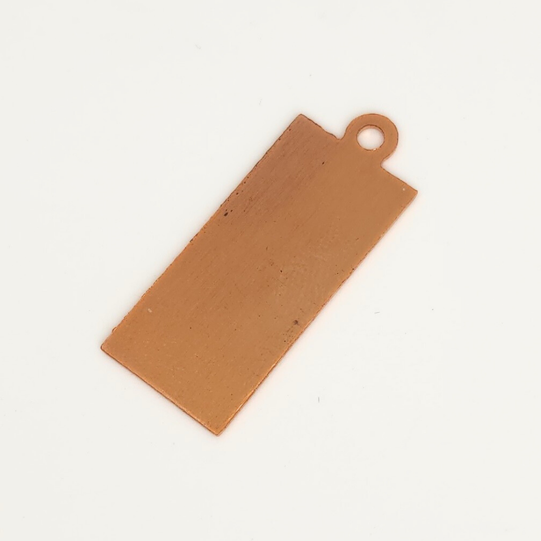 '-C- Copper Rectangle Tag 24x11mm