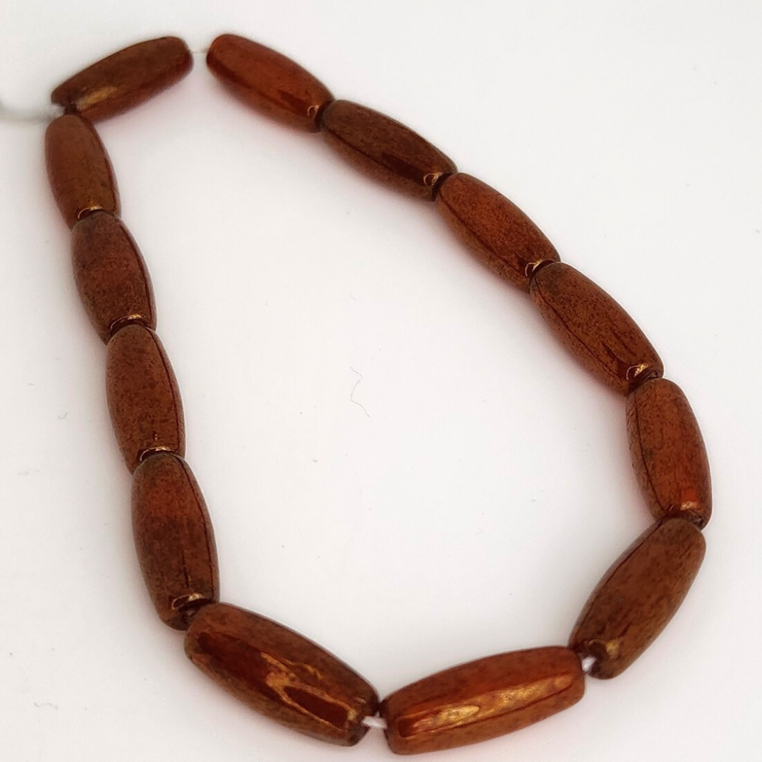 Orange Opal Lumi Spaghetti Oval 15x6mm