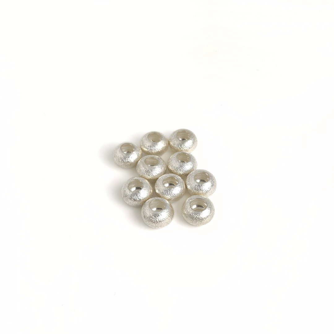 Large Hole Brushed Rondelle 6x10mm