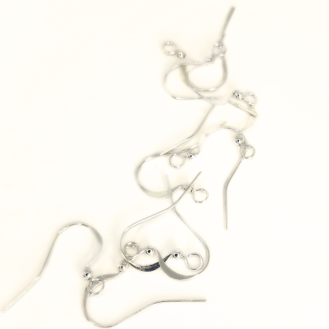 Long Ear Wire Hammered 15x25mm Bulk