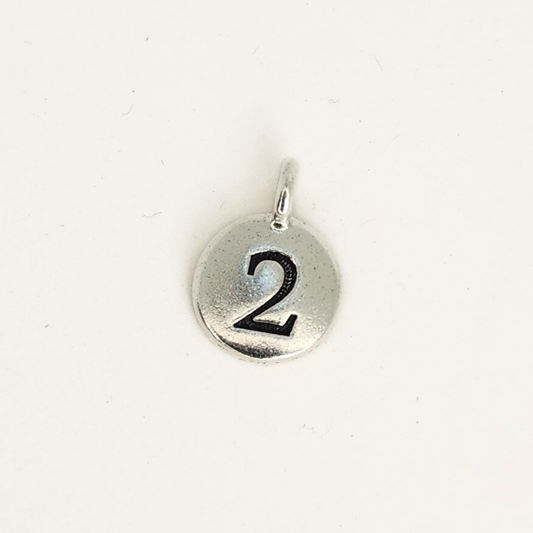 Antique Silver Number Charm 11mm