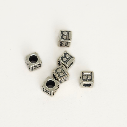 Sterling Silver Letter & Number Block 4.5mm