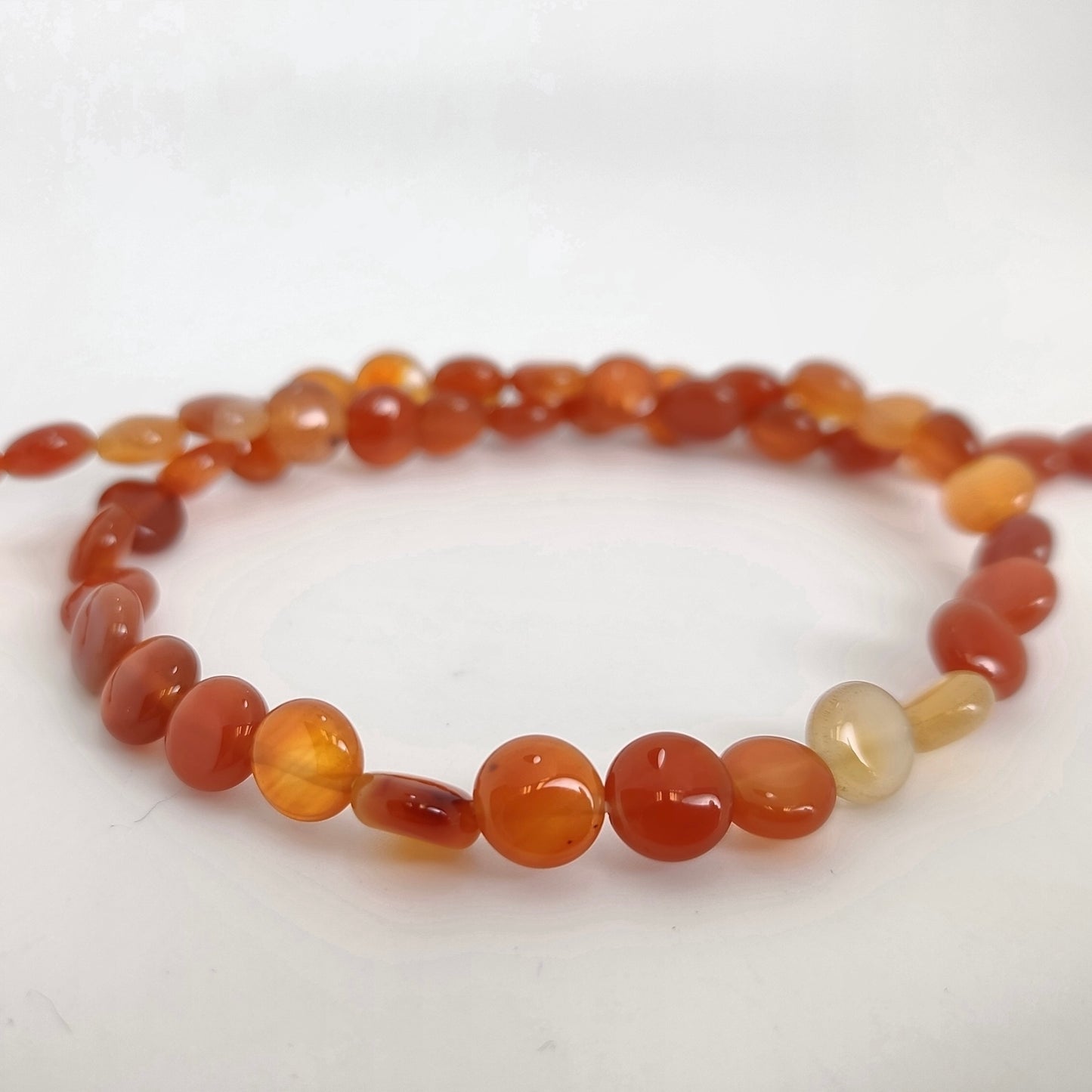 Natural Carnelian Lentil 8mm