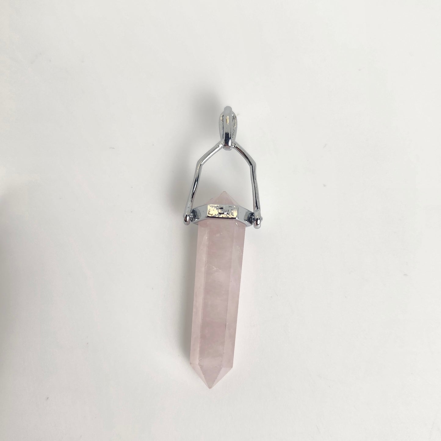 Rose Quartz Hexagon Pendant 8x35mm