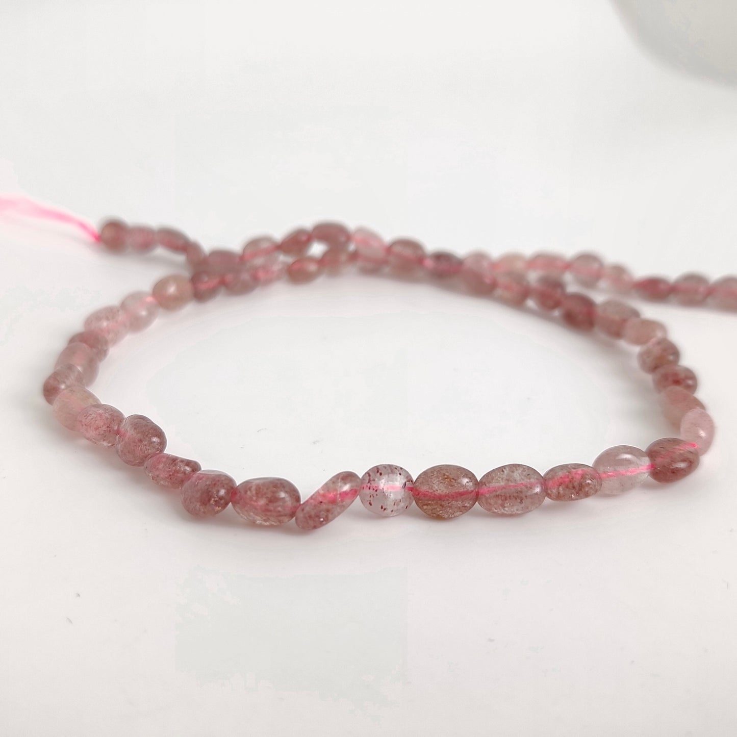 Strawberry Quartz Pebble 6x8mm
