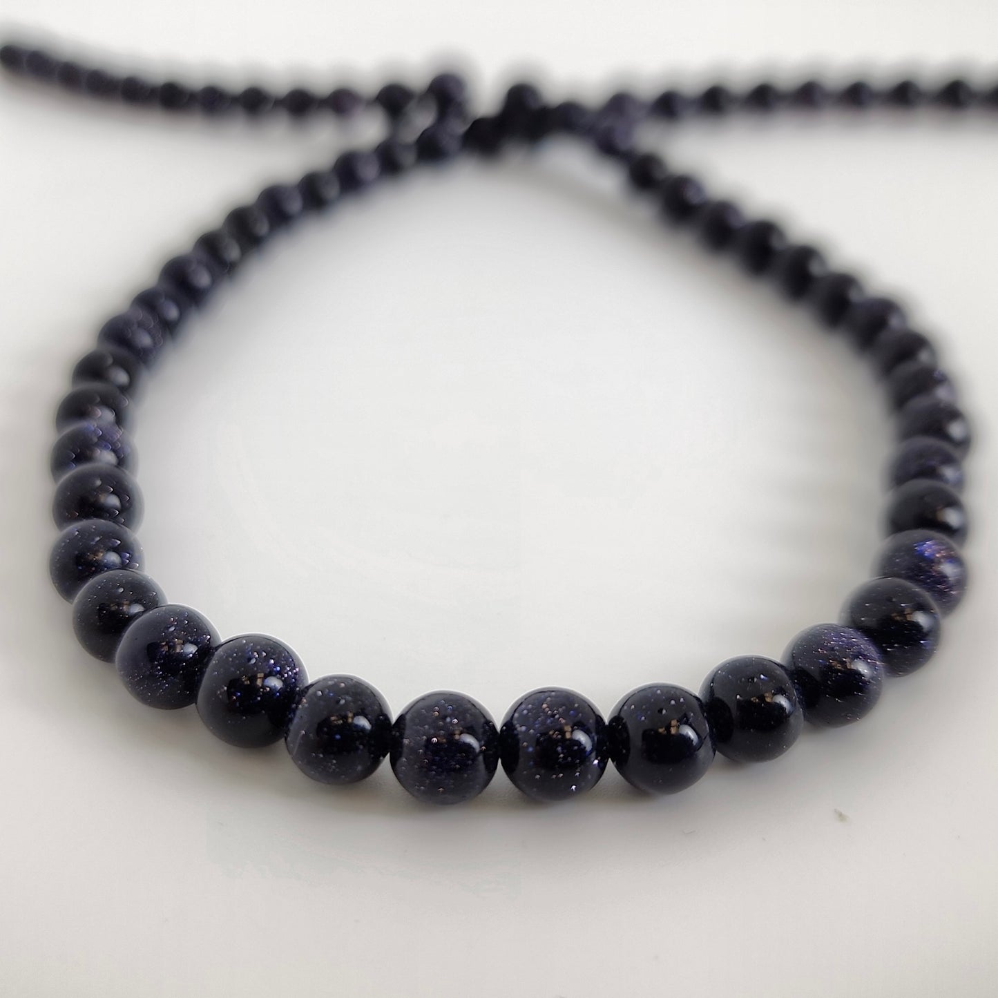 Blue Goldstone Round 6mm